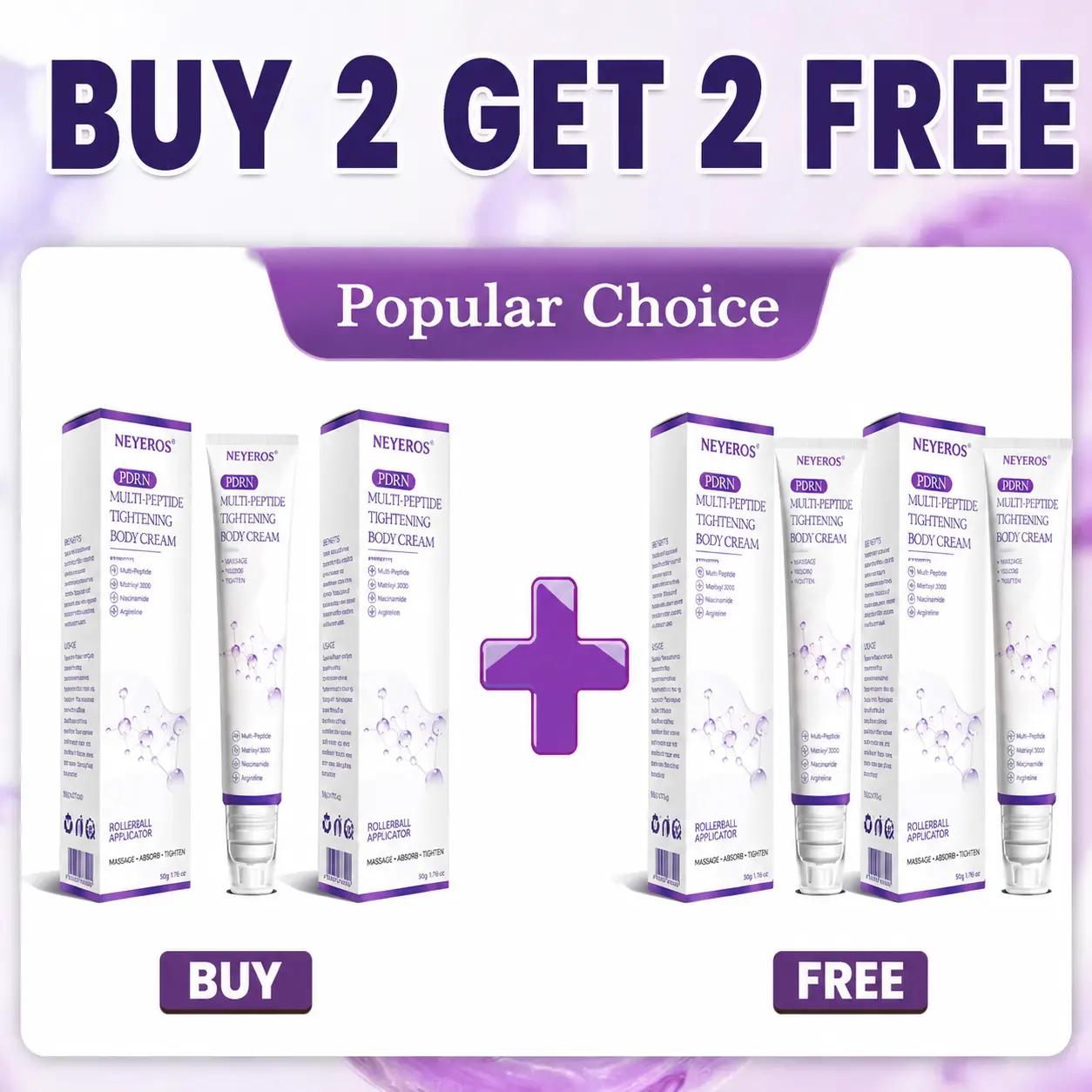 ๐ต๐๐๐๐๐๐ยฎ PDRN Multi-Peptide Massaging Body Roller Cream