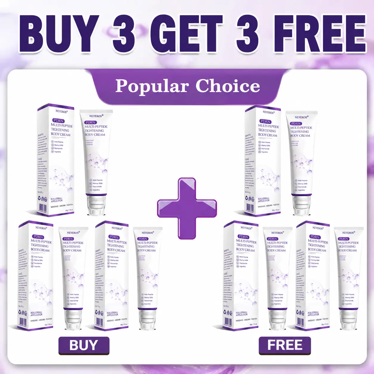 ๐ต๐๐๐๐๐๐ยฎ PDRN Multi-Peptide Massaging Body Roller Cream