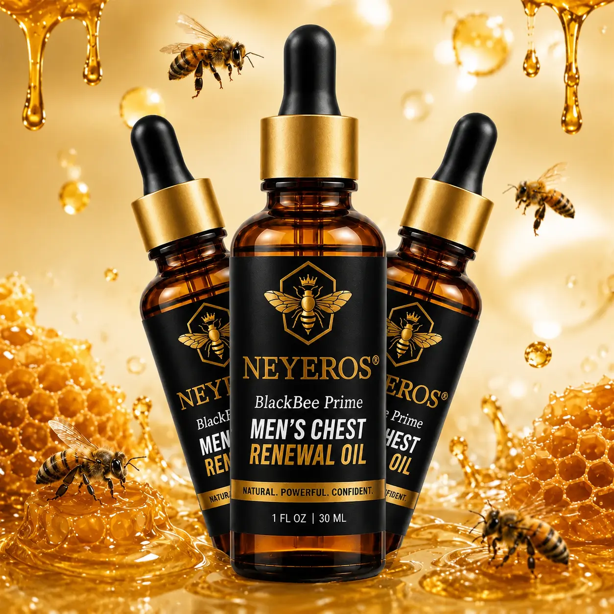 NEYEROS® BlackBee Prime Men's Chest Renewal Oil