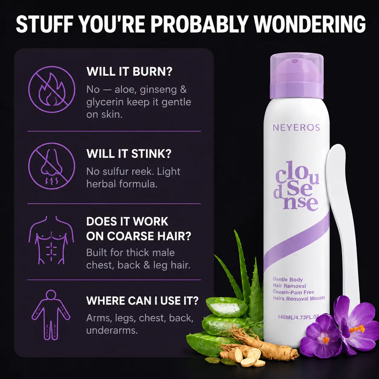 NEYEROS Men Premium Hair Removal Spray