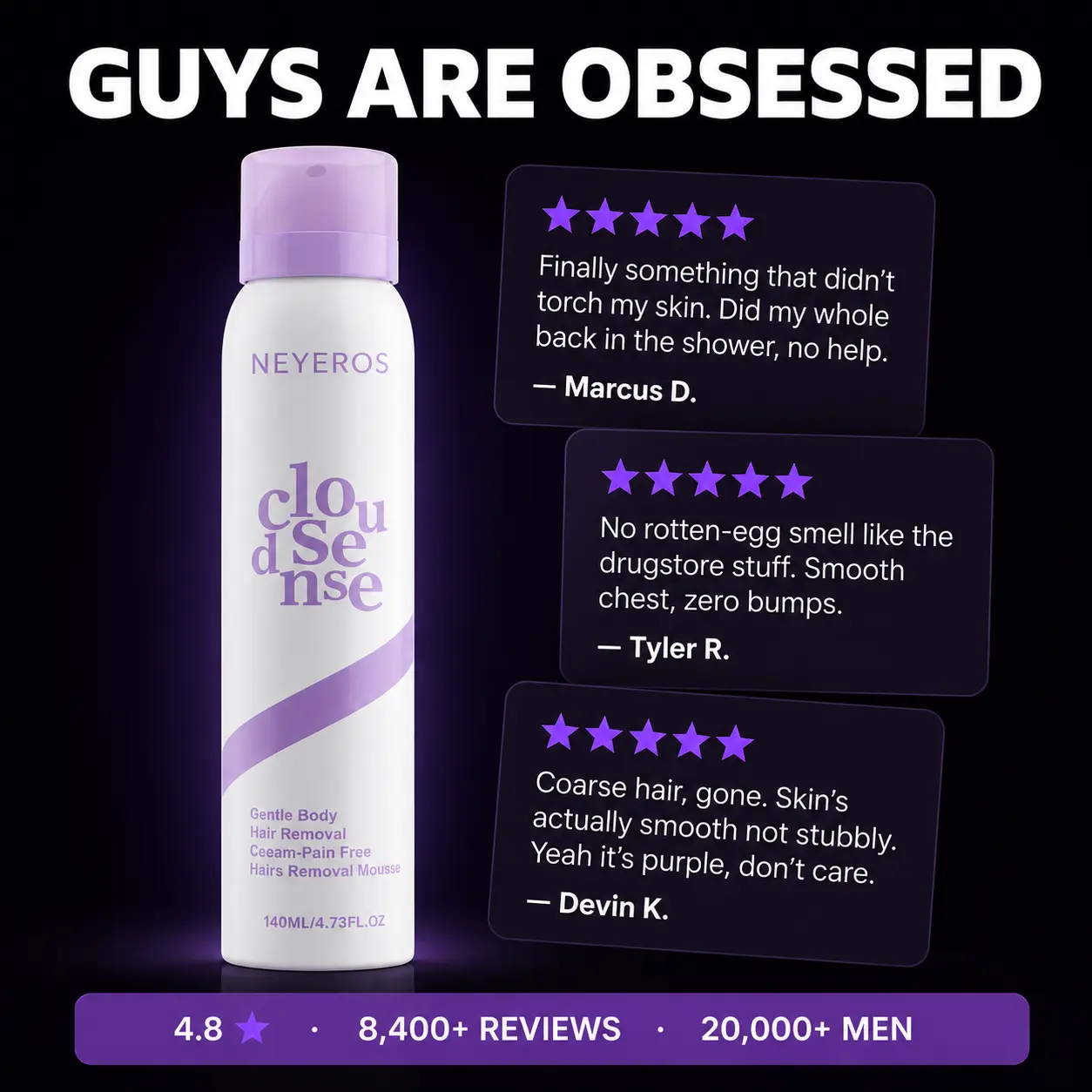 NEYEROS Men Premium Hair Removal Spray